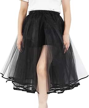 Amazon.com: Women Black Long Tutu Skirt Elastic Layered Tulle Tutu